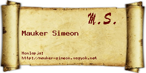 Mauker Simeon névjegykártya
